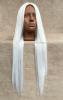 Термо перука біла з довгим волоссям без чубчика - фото - у Луцьку