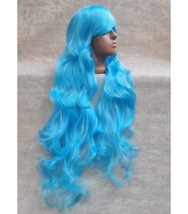 Блакитна перука з довгим волоссям