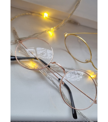 Золоті окуляри круглі у стилі Гаррі Поттера іміджеві - фото - у Києві