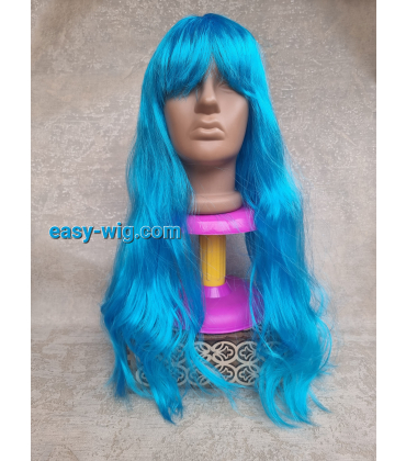 Блакитна перука люкс з довгим волоссям
