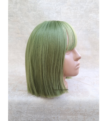 Коротка перука темно зелена каре