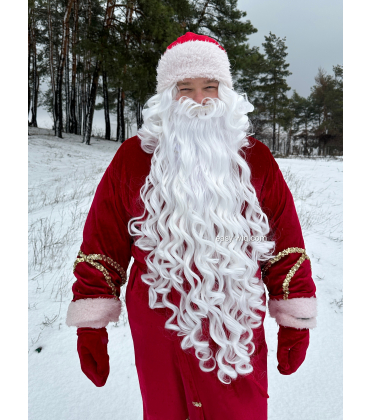 Перука і борода біла Святого Миколая Діда Мороза Санта Клауса