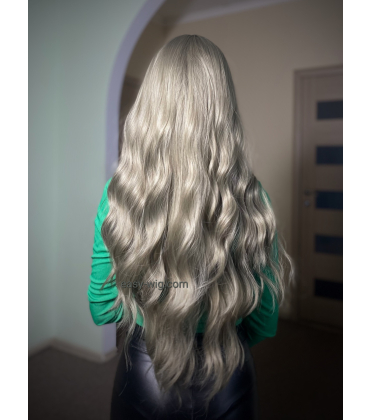 Термо перука платинова з довгим волоссям