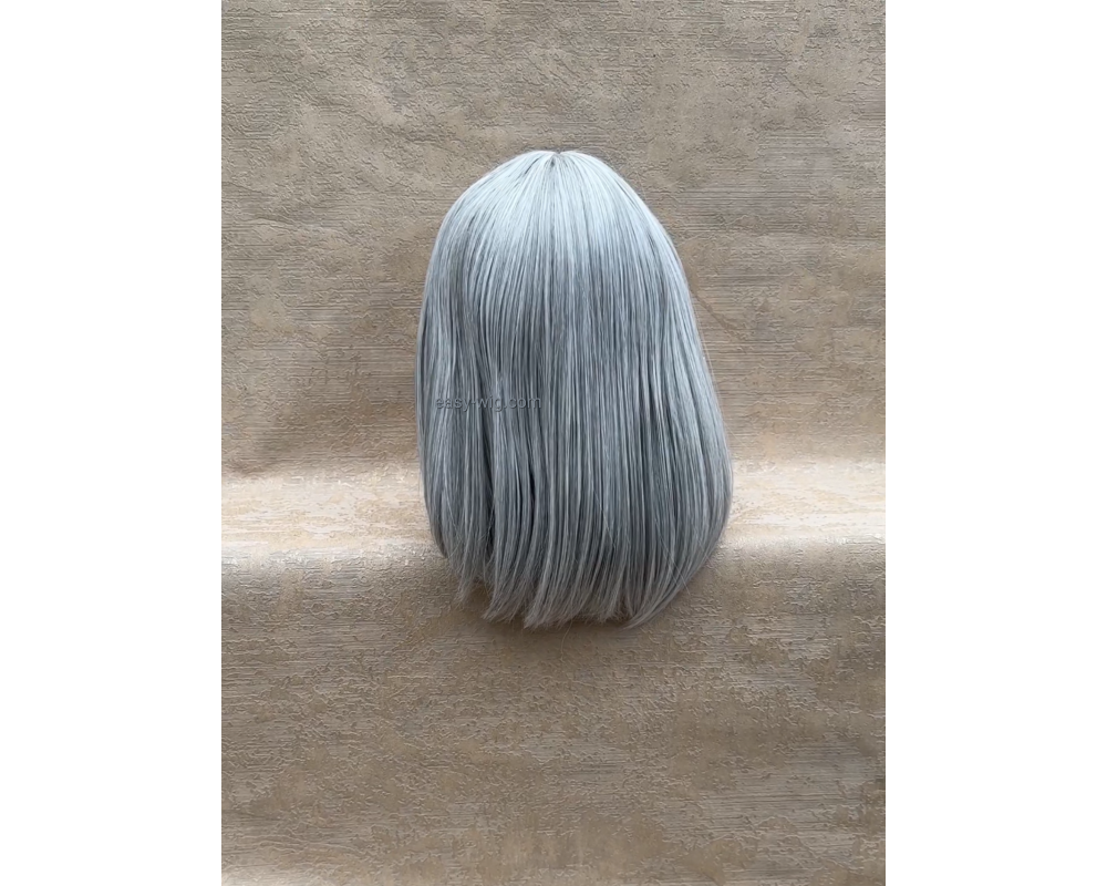 Перука з сірим волоссям коротка - фото - дешево