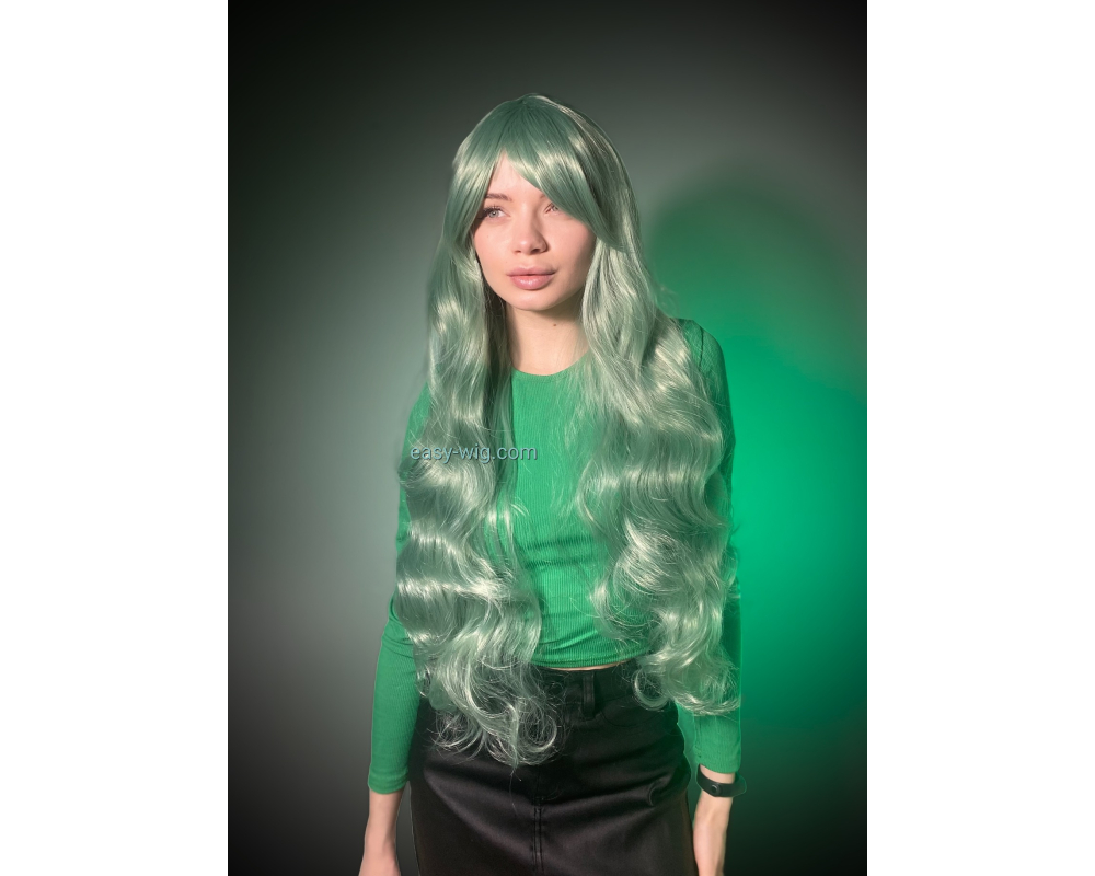 Перука для феї світло-зелена з довгим волоссям - фото - у Львові