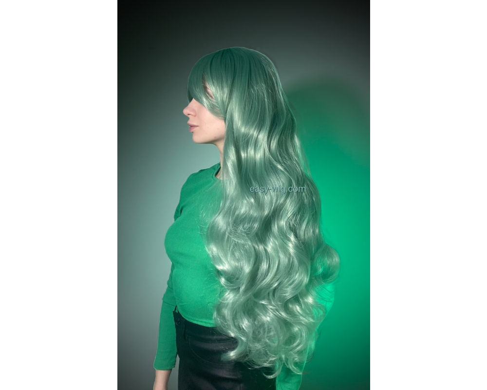 Перука для феї світло-зелена з довгим волоссям - фото - у Дніпрі