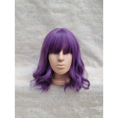 Термо перука з коротким фіолетовим волоссям