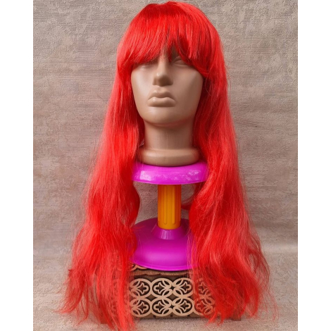 Червона перука люкс з довгим волоссям