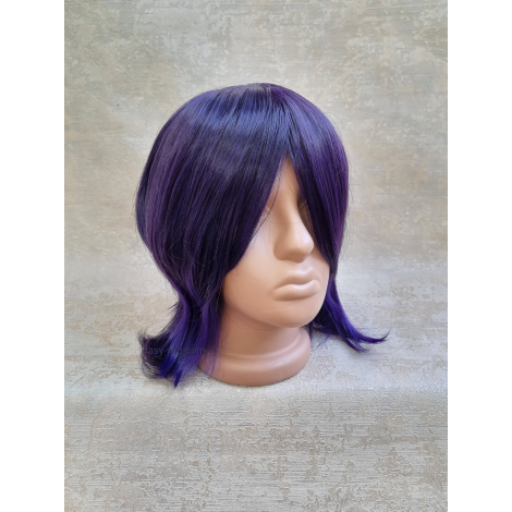 Коротка перука темно фіолетова аніме
