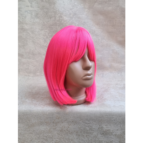 Рожева перука каре з коротким волоссям