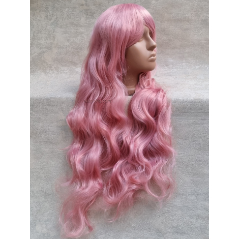 Рожева перука з довгим волоссям