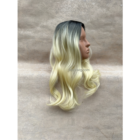 Тім'яна накладка топер блонд з омбре довге хвилясте волосся