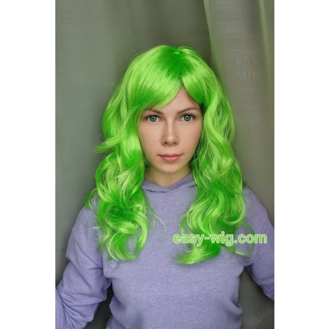 Зелена хвиляста перука для образу Мавки - фото - дешево